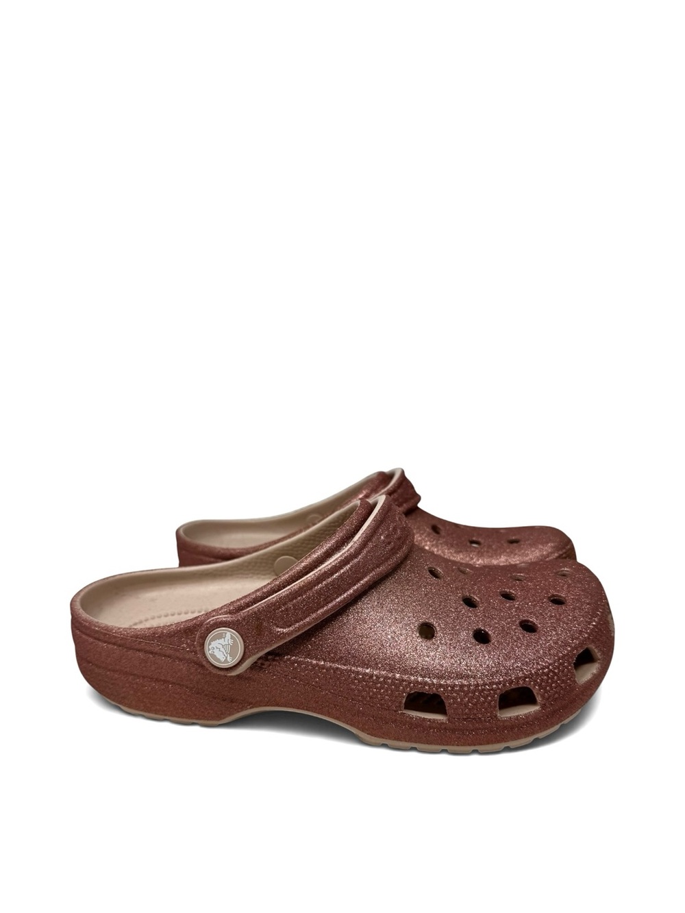 Crocs Dark Pink Rose Women’s Glitter Clogs Size 8 NWT